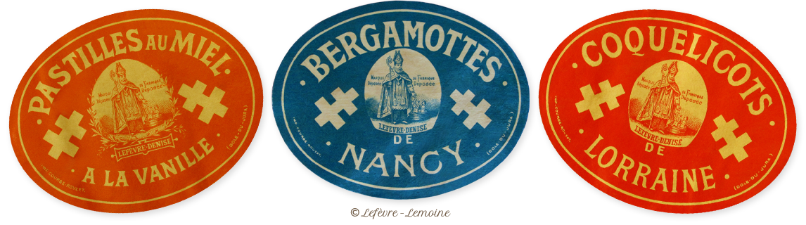 Bergamote de Nancy : etiquettes de bergamotte