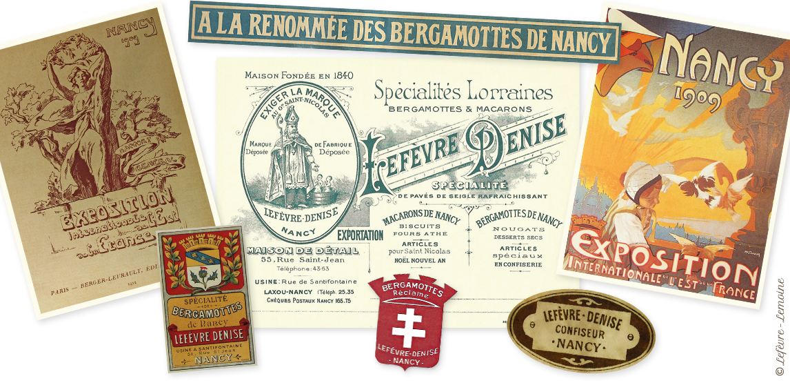Bonbons Bergamotes de Nancy : Bergamottes de Nancy à l'Exposition Internationale de l'Est de la France de Nancy, 1909
